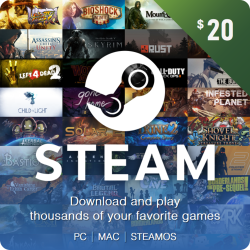 Карта пополнения кошелька Steam 20 $ (Цифровой Код) (TR/AR/USA/EU) Карта пополнения кошелька Steam 20 $ (Цифровой Код) (TR/AR/USA/EU)