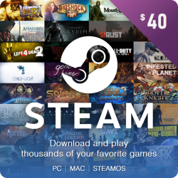 Карта пополнения кошелька Steam 40 $ (Цифровой Код) (TR/AR/USA/EU) - фото