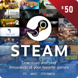 Карта пополнения кошелька Steam 50 $ (Цифровой Код) (TR/AR/USA/EU) - фото