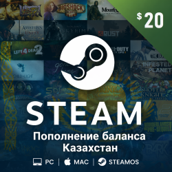 Steam $20 пополнение баланса Казахстан - фото