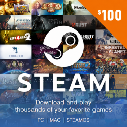 Карта пополнения кошелька Steam 100 $ (Цифровой Код) - фото